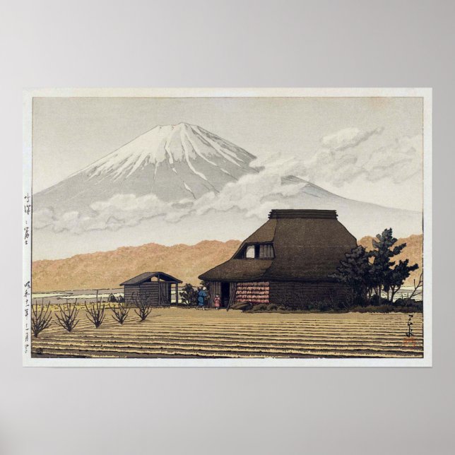 Póster 鳴 沢 富 の, Monte Fuji de Narusawa, Hasui Kawase (Frente)