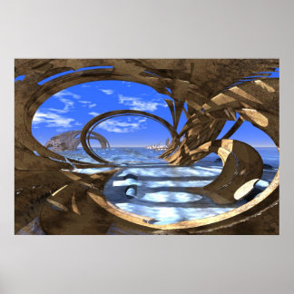 Póster #08-02 Caribe neolítico: Cueva fractal surrealista