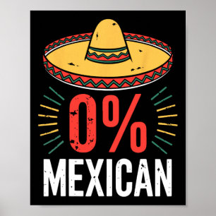 Póster 0% Camisas Mexicanas Hombres Divertidos Cinco De M