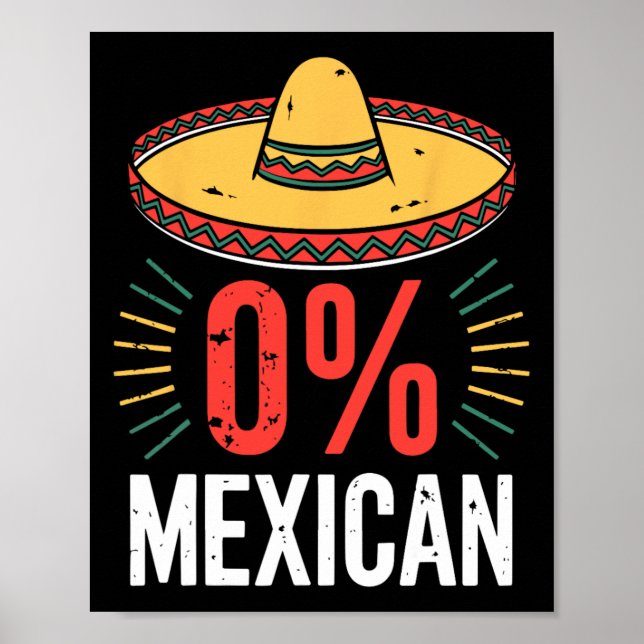 Póster 0% Camisas Mexicanas Hombres Divertidos Cinco De M (Frente)