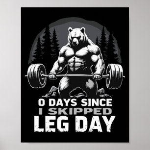 Póster 0 Días Desde Que Se Saltó El Día De Piernas Oso De