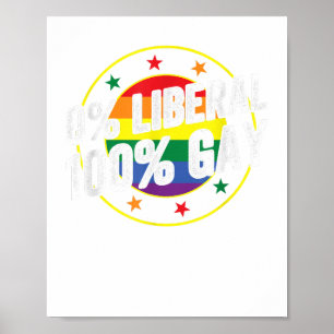 Póster 0 Diseño liberal 100 LGBT gay para conservadores