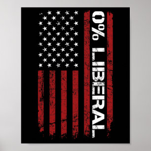 Póster 0% Liberal Cero Por Ciento Anti Liberal - Divertid