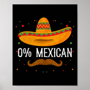 Póster 0% mexicano Cinco De Mayo Sombrero Fiesta mexicano