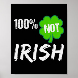 Póster 0% trébol irlandés Feliz día de San Patricio 100% 