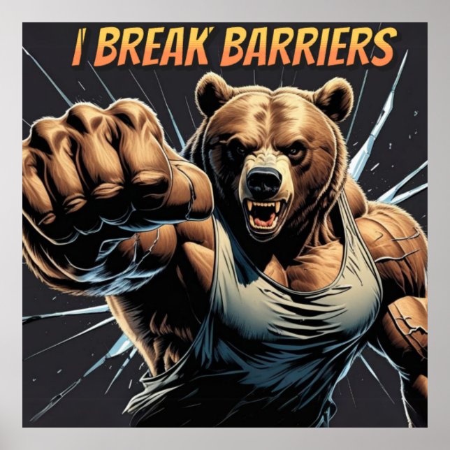 Póster 0so musculoso – Golpea tus límites cada mañana (Frente)