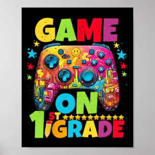 Póster 1º Grado Nivel Sin Bloquear Video Gamer Pixel Ck T