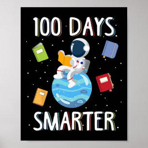 Póster 100º Día De La Escuela 100 Días Libros Más Intelig