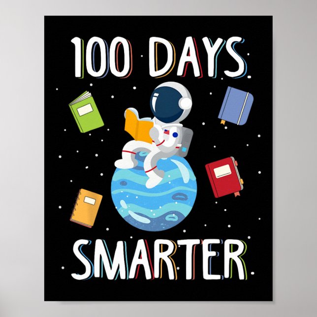Póster 100º Día De La Escuela 100 Días Libros Más Intelig (Frente)