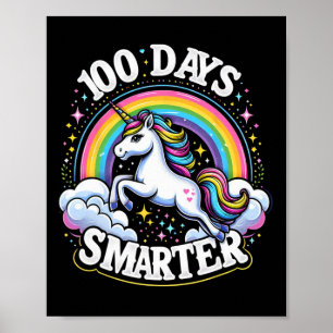 Póster 100º Día De La Escuela Unicornio 100 Días Más Inte