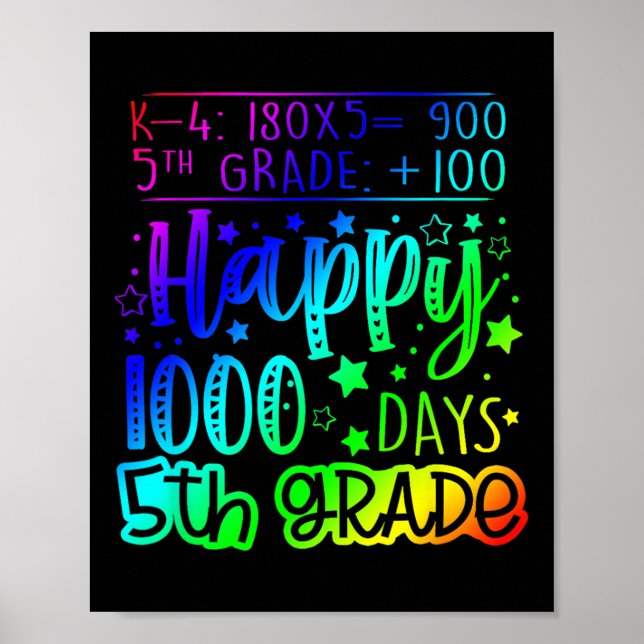 Póster 1000 días más inteligentes profesor de quinto grad (Frente)