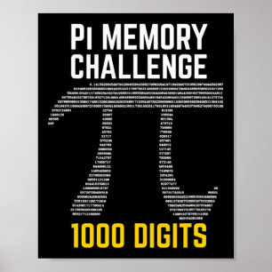 Póster 1000 Dígitos De Pi Memory Challenge - Pi Day