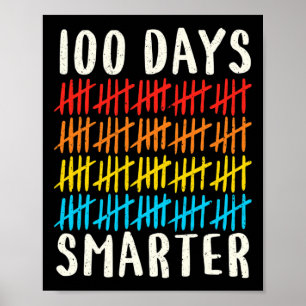 Póster 100.º día de escuela 100 días más inteligente maes