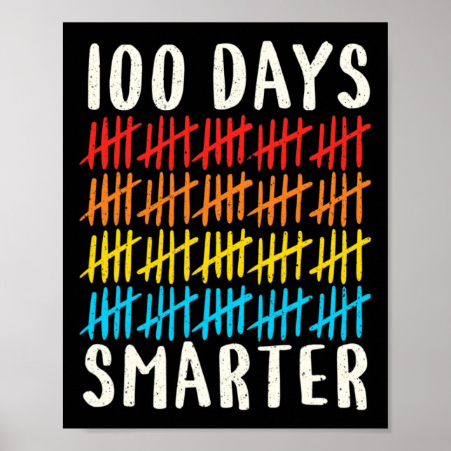 Póster 100.º día de escuela 100 días más inteligente maes (Frente)