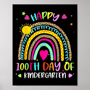 Póster 100.º día de jardín de infancia escolar arcoíris 1