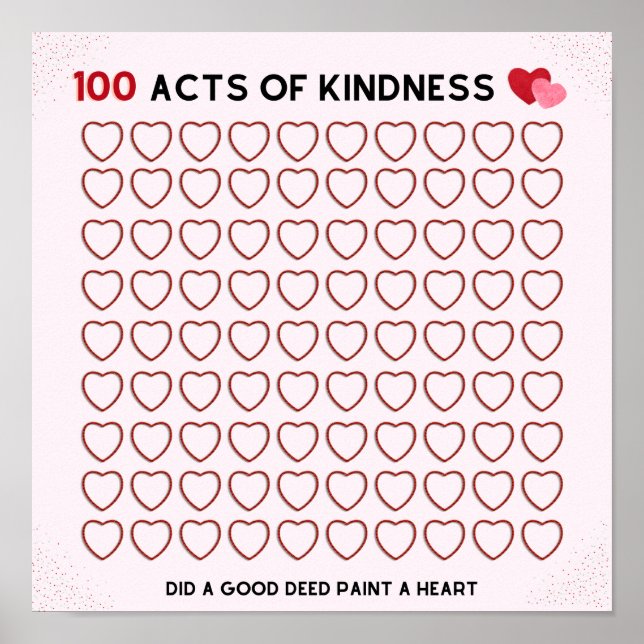 PÓSTER 100 ACTOS DE AMABILIDAD, BUENA MUERTE, TAREA POR U (Frente)