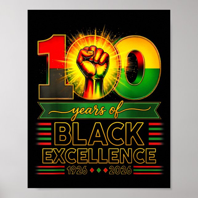 Póster 100 Años De Excelencia Negra Centenario Mes De La  (Frente)