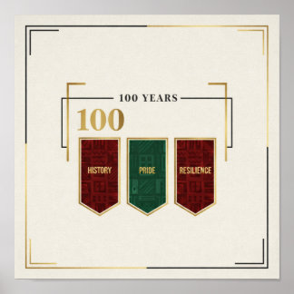 Póster 100 años de historia negra, orgullo y resiliencia 