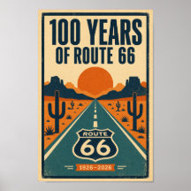 100 Años de Ruta 66 Centenario Litografía