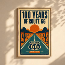 100 Años de Ruta 66 Centenario Litografía