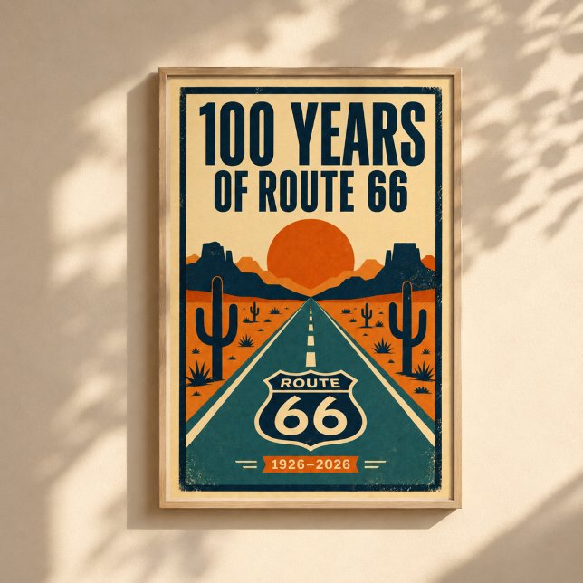 Póster 100 Años de Ruta 66 Centenario Litografía (Subido por el creador)