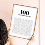 Póster 100 cosas que amo de ti Minimalista moderno<br><div class="desc">100 cosas que me encantan de ti Poster Minimalista moderno</div>
