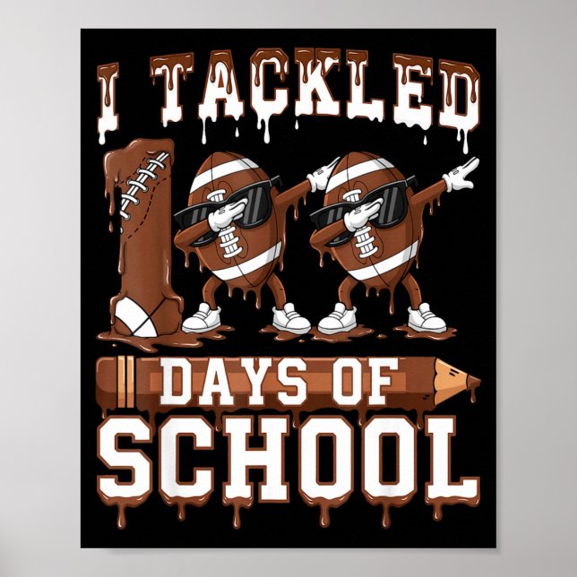 Póster 100 Days Of School Boys Kids 100th Day Of School F (Frente)