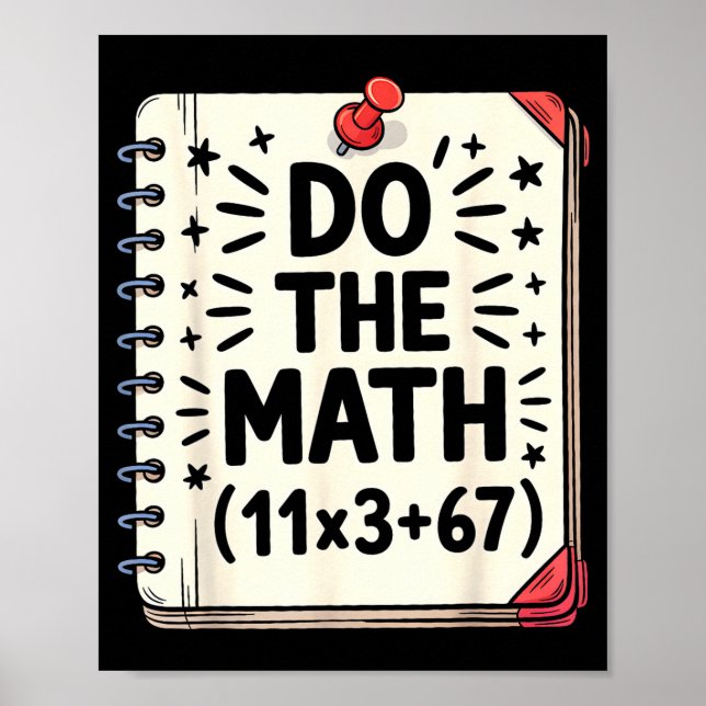 Póster 100 Days School Math Equation Do The Math 100 Funn (Frente)