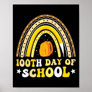 Póster 100° Día De Estudiantes Niños Maestros 100 Días