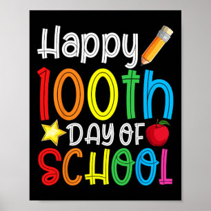 Póster 100° Día De La Escuela 100 Días De Maestra Escolar