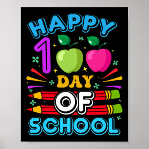 Póster 100° Día De La Escuela 100 Días De Maestra Escolar