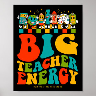 Póster 100° Día De La Escuela Gran Maestra Energía Groovy