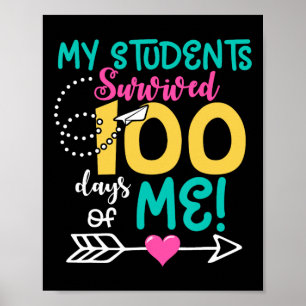 Póster 100° Día De La Escuela Mi Estudiante Sobrevivió 10