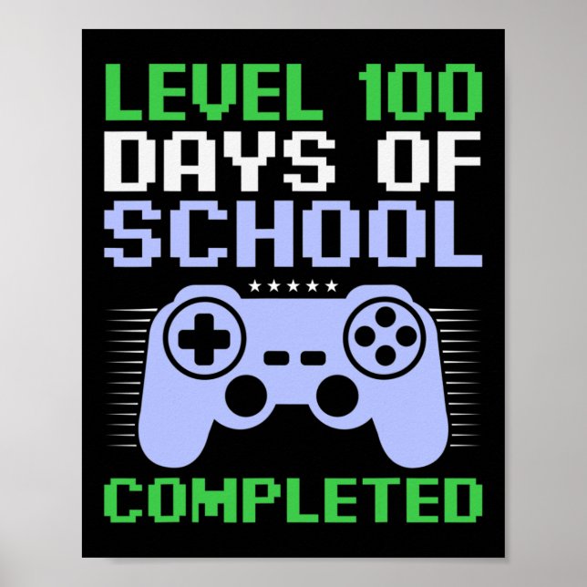 Póster 100° Día De La Escuela Terminado Para Niños (Frente)
