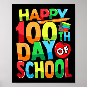 Póster 100° Día De Los Niños Maestros Niños Felices 100 D