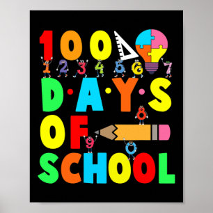 Póster 100° Día De Los Niños Maestros Niños Felices 100 D