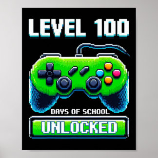 Póster 100° Día De Niños Escolares Video Juegos Boy Gamer