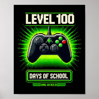 Póster 100° Día De Niños Escolares Videojuegos Boy Gamer 