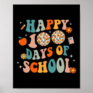 Póster 100 Días 100 Día De La Escuela Para Niños Chicas Y