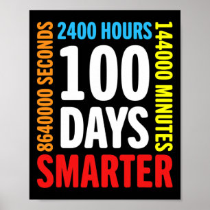Póster 100 Días 2400 Horas 144000 Minutos Felices 100 Día