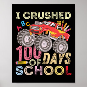 Póster 100 días aplastados de monstruo escolar