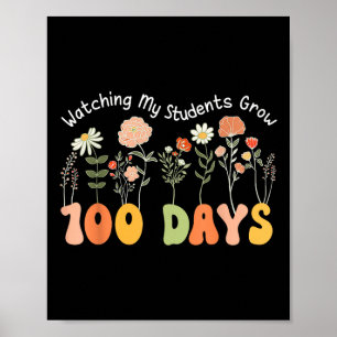 Póster 100 días cultivando flores de boho