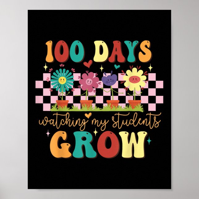 Póster 100 días cultivando flores de boho (Frente)