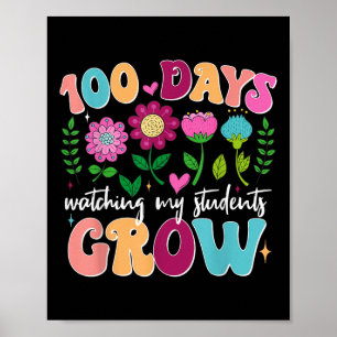 Póster 100 días cultivando flores de boho