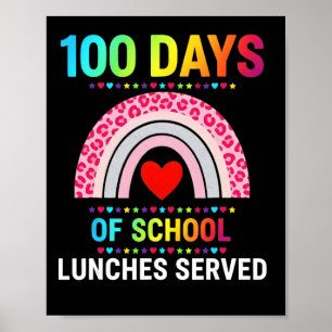 Póster 100 días de almuerzos escolares servidos Almuerzo