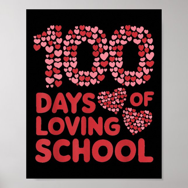 Póster 100 días de amadas profesoras escolares (Frente)