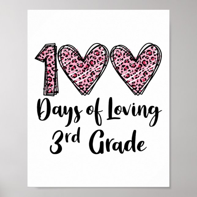 Póster 100 Días de Amar el Corazón Leopardo de 3er Grado  (Frente)