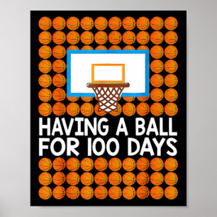 Póster 100 días de baile de básquetbol escolar regalo de 