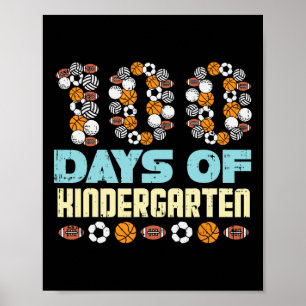 Póster 100 días de balls de jardines de infancia 100 días