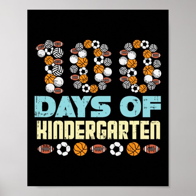 Póster 100 días de balls de jardines de infancia 100 días (Frente)